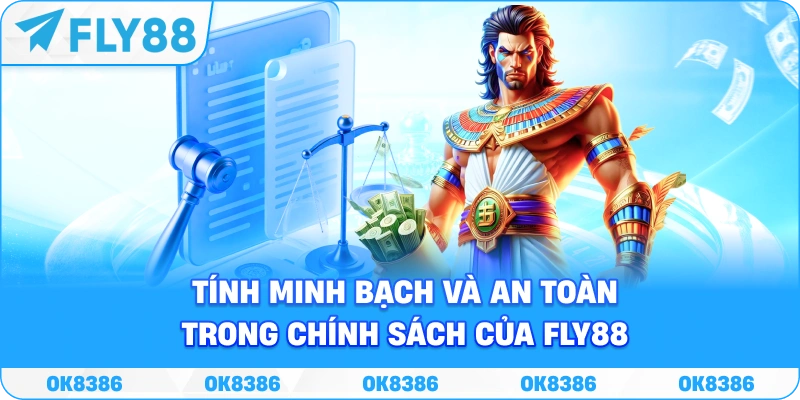 Hình ảnh đồ họa minh họa tính minh bạch và an toàn trong chính sách của FLY88